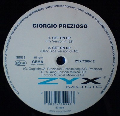 Giorgio Prezioso - Get On Up - German 12'' Vinyl - 1994 - ZYX Music