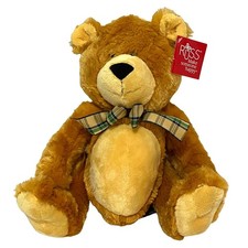 Vtg Y2K Russ BARRON Teddy Bear Plush 10" Sitting Classic Stylish Stuffed Animal