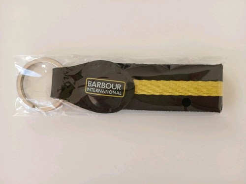 BARBOUR INTERNATIONAL BLACK & YELLOW BRANDED KEYRING - 5.25 INCH - NEW AND BOXED - Picture 8 of 11