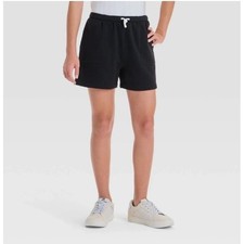 Art Class Girls Size Large 10/12 Shorts Black Knit Drawstring Pockets Casual