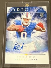 2024 Origins Keon Coleman #129 Rookie Auto Blue /99 RC Bills