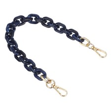 Acrylic Purse Strap 15 Inch Acrylic Chain Luxury Handbag Dark Blue/White