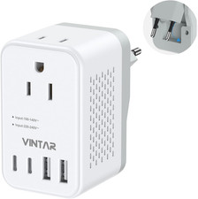 220V to 110V Travel Voltage Converter US to Europe, 2000W Foldable European Tra