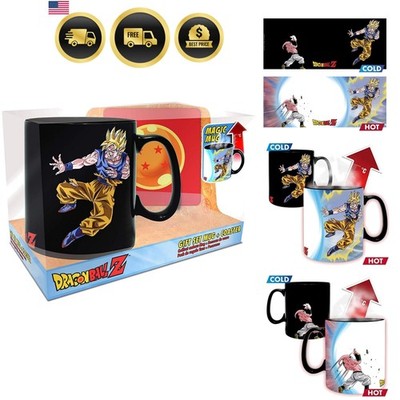 Dragon Ball Z Mug Heat Reactive Goku Buu Coffee Cup Coaster Anime Gifts