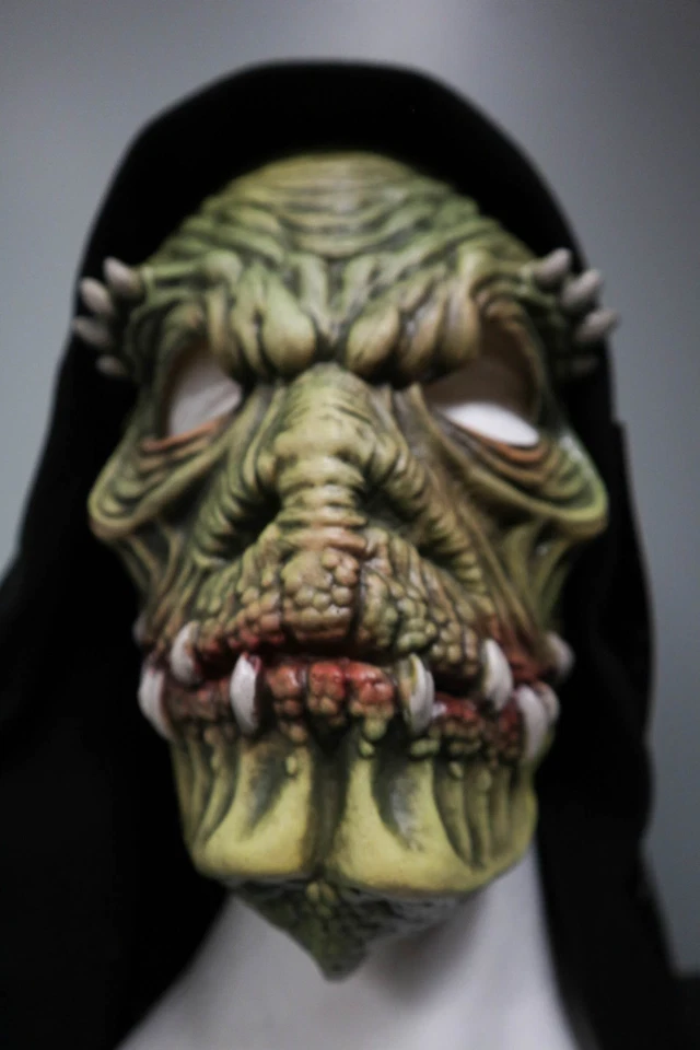Hooded Alien Reptile Monster- Zagone Studios "The Reptilian" Handmade Mask - Image 2 of 4