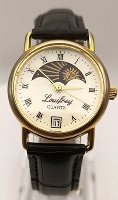 Vintage Louifrey Moonphase Quartz Watch 30mm Mother of Pearl Dial Stunning VGC
