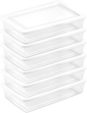 Sterilite Storage Box, Stackable Clear Plastic Bins, 41 Quart, 6-Pack