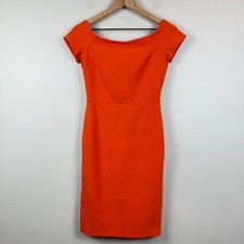 Alice + Olivia Aleah Dress Women's 2 Orange Stretch Cap Sleeve Off the Shoulder