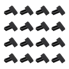 16Pcs 2.8" x 1.2" x 0.7" Rectangle Plastic Plug Tubing End Caps, Black