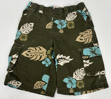 Gymboree Boy Swim Trunk Shorts Cargo Size 7 Floral Print 100 Cotton