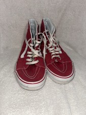 VANS Old Skool Sk8-Hi Men's Sneakers Red/White Canvas, High Top
