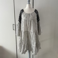 Free People Lola Embroidered Mini Dress Size M Medium Open Back Shapeless Boho