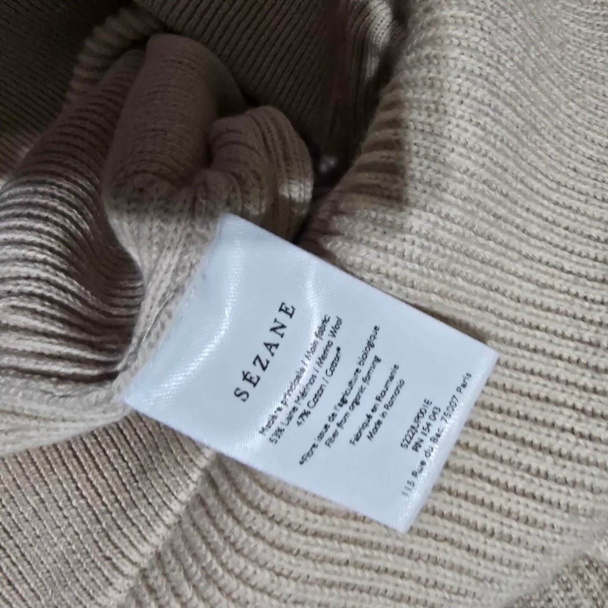 SO La Maille sezane Ribbed Knit Skirt Women Small Cream Merino Wool
