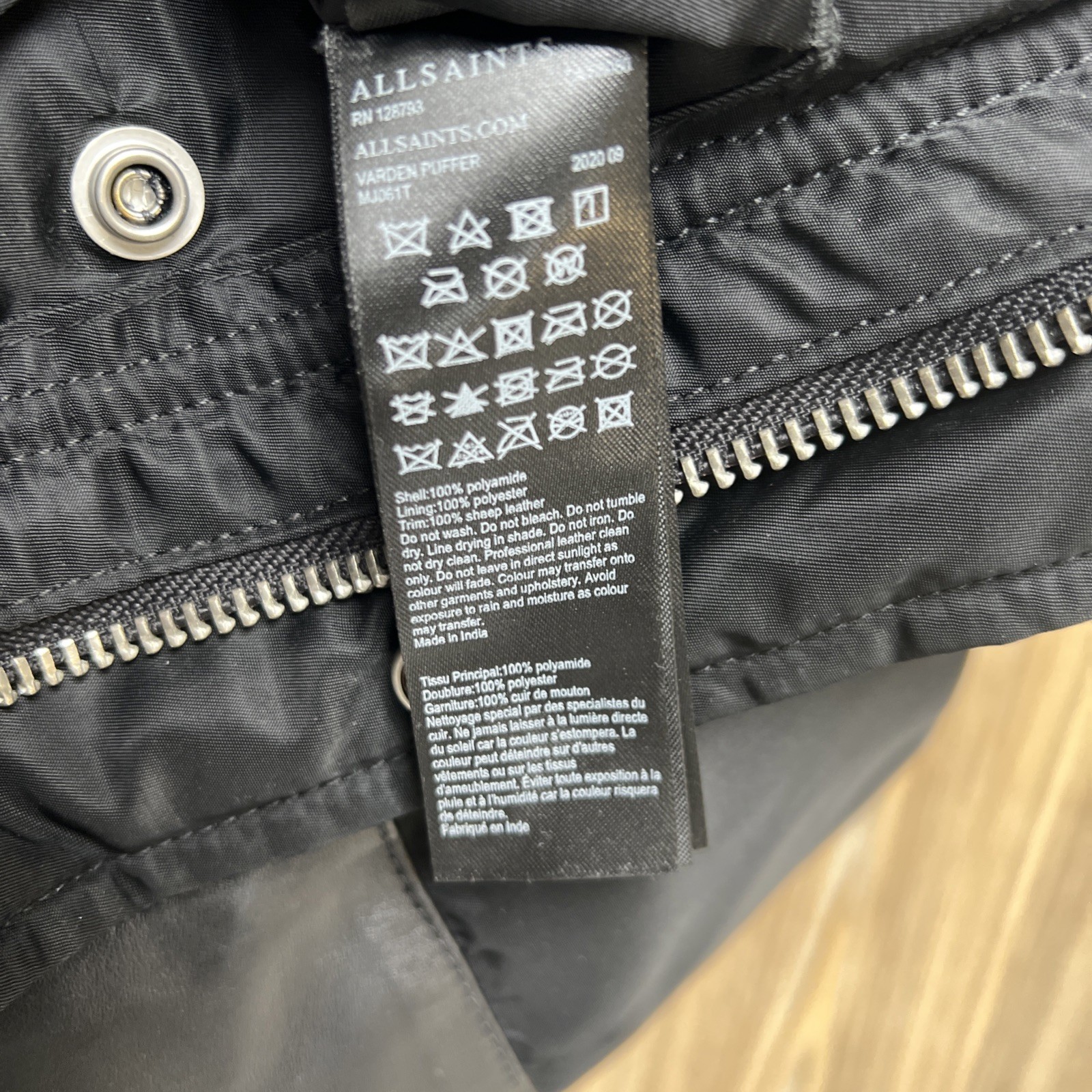 Men’s Allsaints Varden Puffer Jacket  with Leather Size M .. RRP £369 image 7