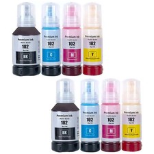 8X Nachfüll Tinte Tintenflasche für Epson Ecotank 102 ET-2720 ET-3700 ET-3750