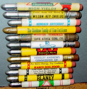 12 Vintage Bullet Pocket Pencil Business Advertising Farm Livestock Swag Lot USA