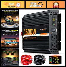 1500W Power Inverter 12V DC to 110V/120V AC, LCD Display, Car RV Use