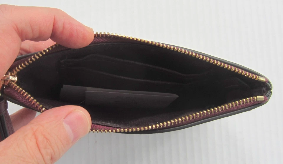 Coach Holiday Bells Corner Zip Wristlet Wrist Wallet Black Cherry CE920 New - Image 4 of 4