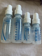 Dr. Brown  s BPA-Free Standard Baby Bottle Set Clear Blue White 8oz 4oz