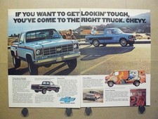 1977 Chevy Sport Stepside Truck Vintage Print Ad Luv Pickup Custom Van Mural