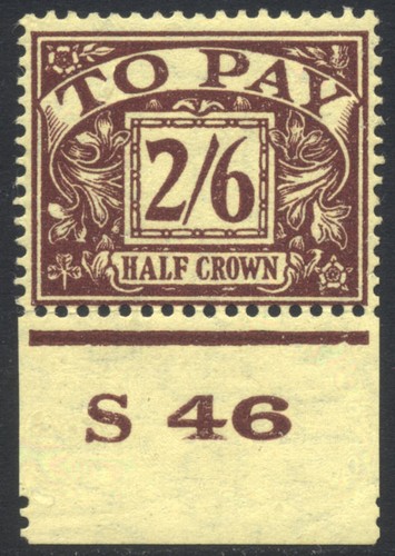 GB 1937 franqueo vencido 2/6 D34 u/m Cat £85