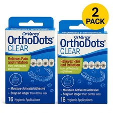 OrthoDots CLEAR 2 Pack Moisture Activated Orthodontic  Wax Alternative 16 Ea