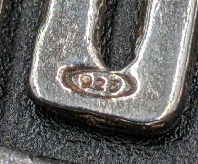 Vtg Sterling Silver Ribbed Rectangular Cut Out Sp… - image 11