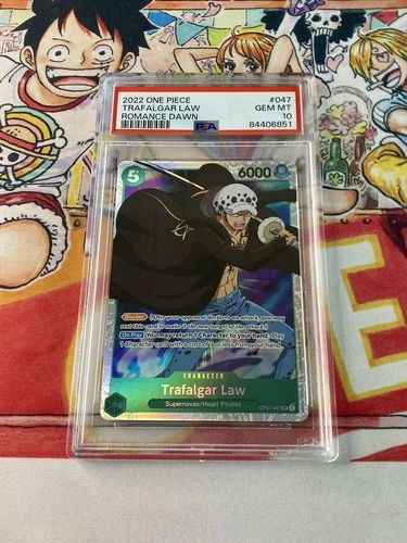 TRAFALGAR LAW OP01-047 PRE-ERRATA One Piece ROMANCE DAWN English PSA 10