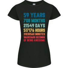 Camiseta de corte pequeño para mujer 59 cumpleaños 59 años