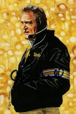Chuck Noll Signed Autographed Postcard Goal Line Art Steelers JSA AG39725