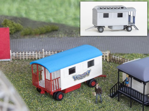 MU N-S00063 - Zirkus Wohnwagen 4 kurz mit Balkon - Spur N - NEU