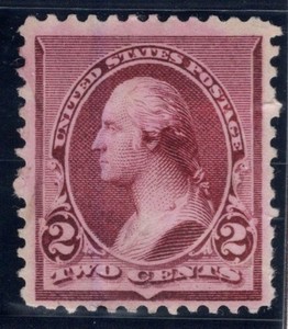 SC#219D, 1890--2 Cent George Washington, Mint, Light Hinge Glue, NG