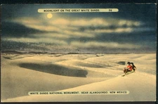 Older "Moonlight on the Great White Sands" Alamogordo New Mexico Postcard