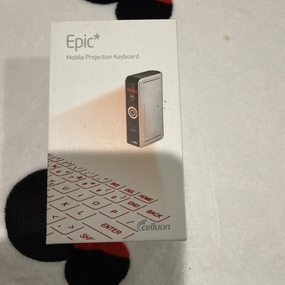 Celluon Epic Bluetooth Mobile Projection Keyboard QWERTY Silver with Box USB