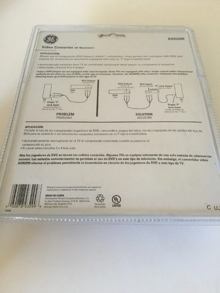 Convertidor de video modulador RF GE AV93299 Ultra Prograde Foto 3 de 3