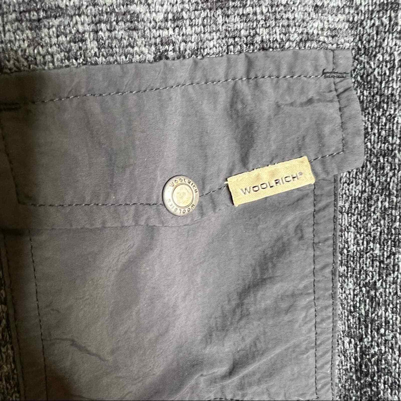 Woolrich Men's Gray Snap Button Pullover Knit Fle… - image 7