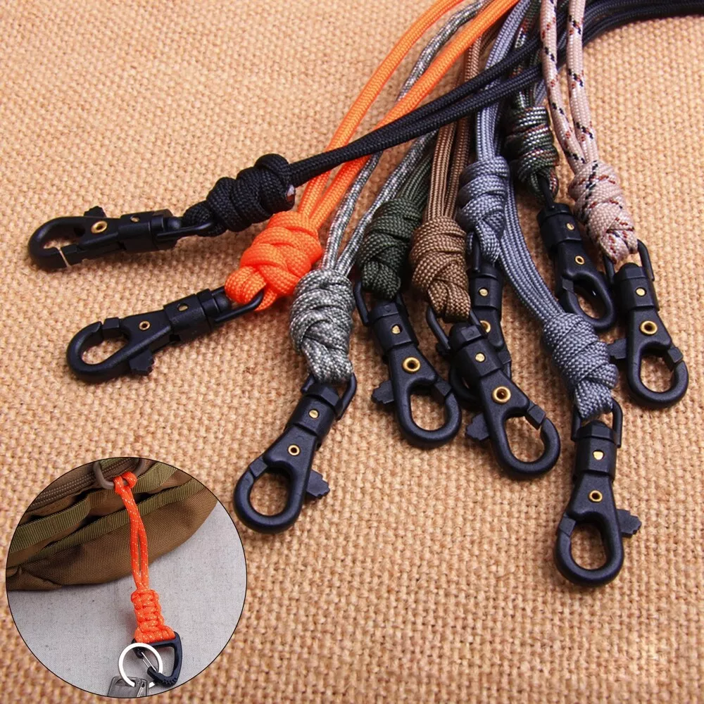 Self-Defense Parachute Cord Key Ring Paracord Keychain Lanyard Triangle  Buckle