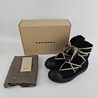【RICK OWENS】ブラック Hollywood Overdyed Denim スニーカー DRKSHDW - SHOES - Rick Owens