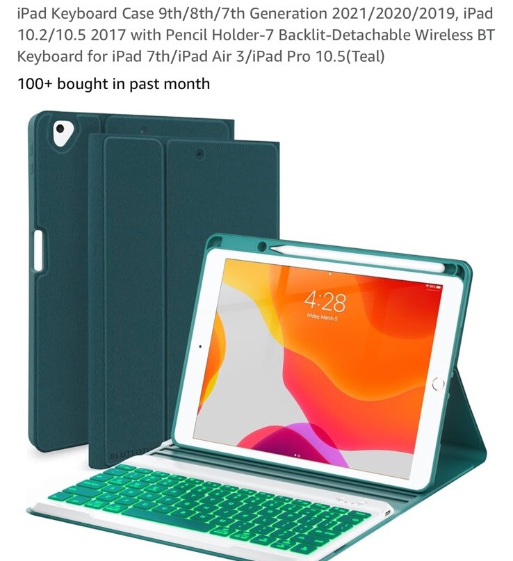 Teal iPad Keyboard Case for Stylish Protection and Convenience-image