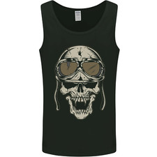 Biker Skull Motorcycle Skulls Motorbike Mens Vest Tank Top
