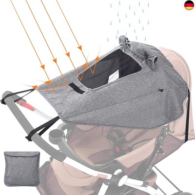 GeeRic Sonnensegel Kinderwagen mit UV Schutz 50+ Universal Staubdicht/Winddicht