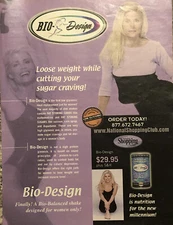 PRINT AD 2000 Bio-Design Weight Loss Shakes Women Meal Replacement Muscle Tone