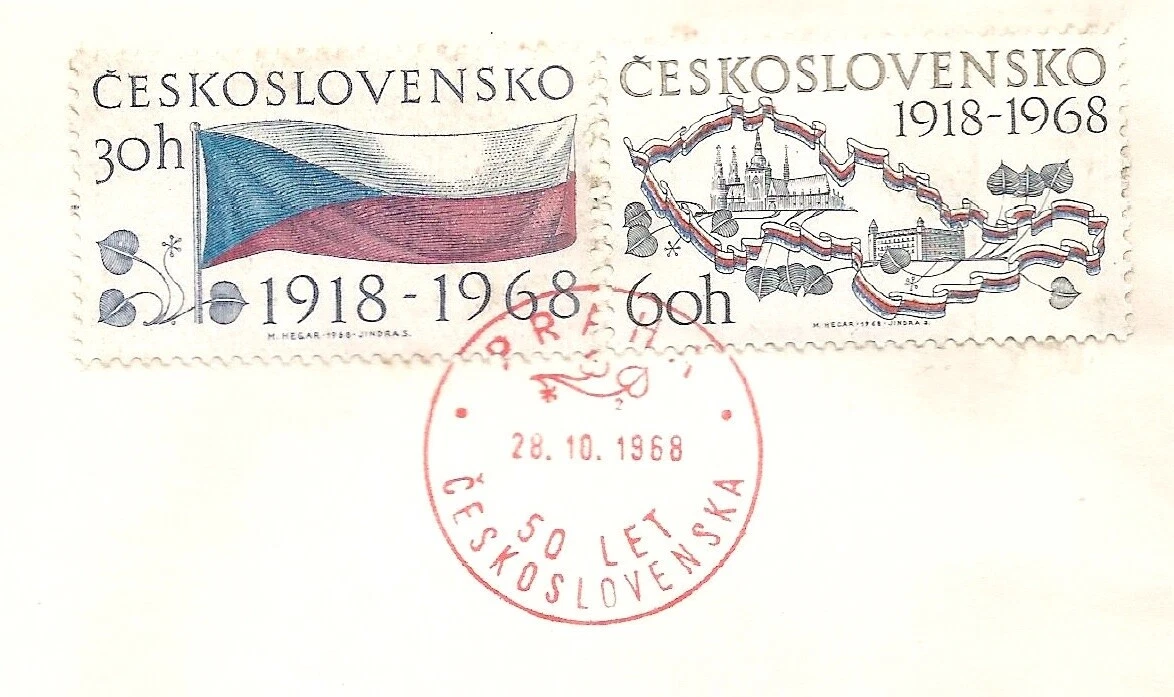 Sobre de Primer Día checo 1961-1970 año de emisión y Sellos de Checoslovaquia