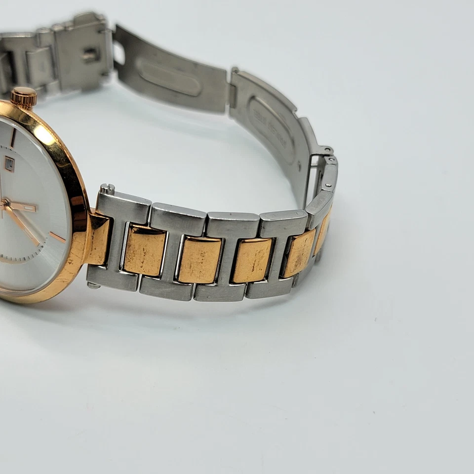 Reloj Mujer Kenneth Cole 34mm KC4713 Indicador Fecha Banda Dos Tonos, Funciona Foto 3 de 4