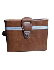 Vintage 1970 s Brown Leather Camera Case Buckle Closure Made In Italy