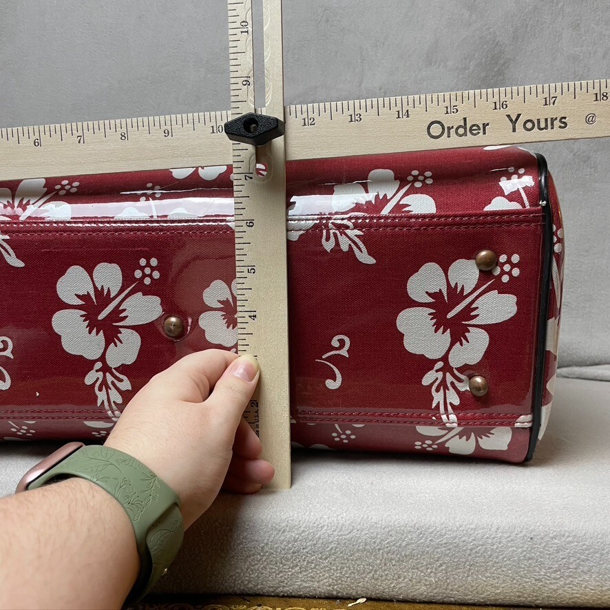 Vintage Von Dutch Large Bowling Bag Red Hawaiian Y2K Kustom Vintage Von Dutch Large Bowling Bag Red Hawaiian Y2K Kustom
