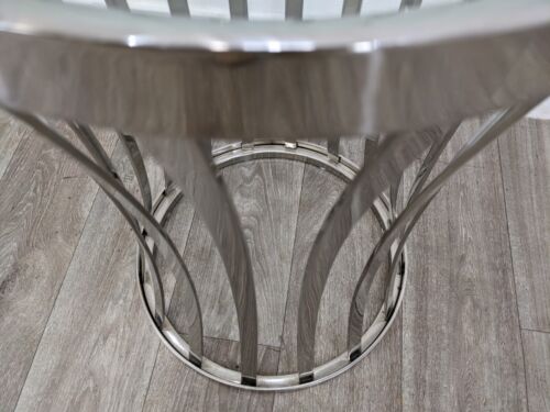 COFFEE TABLE Circular Glass Top Mirrored Chrome Side Lamp Table FREE DELIVERY - Picture 6 of 18