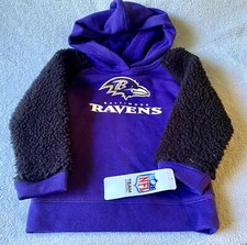 Toddlers Baltimore Ravens Girls Fleece Sherpa Pullover Hoodie Size 18 Mo. NWTS