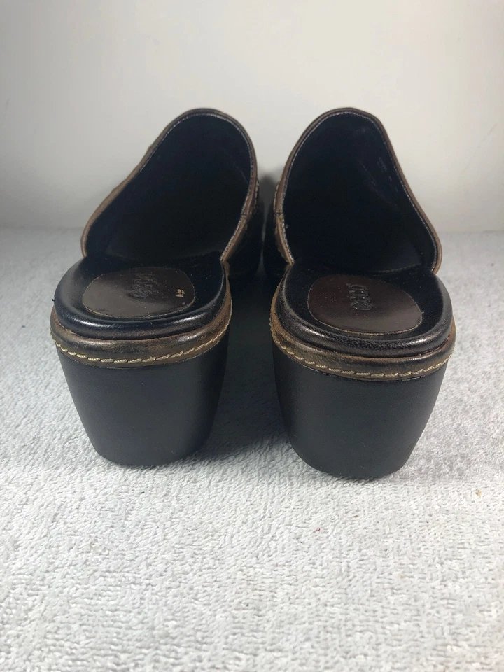 Ecco Womens Brown Basket Weave Clogs Shoes Size EU 39 US 7-7.5 - Image 4 of 4