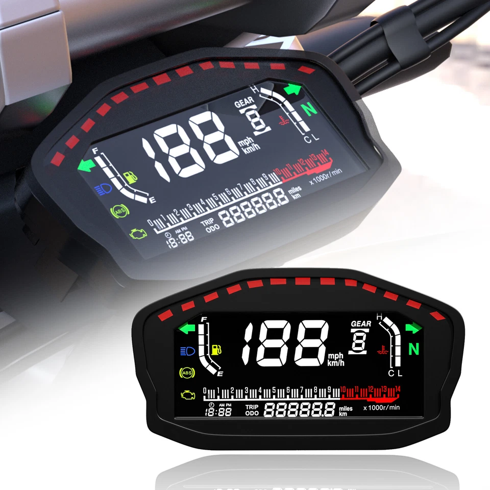 Digital GPS Speedometer Odometer Motorcycle Tachometer For 2, 4 Cylinders Motor - Image 2 of 4
